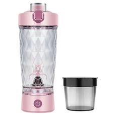 TAILI 太力 炫彩電動運動蛋白粉咖啡攪拌杯 附粉盒 650ml, 粉色, ZH90