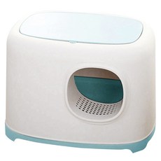 寵物星樂園吐司貓砂盆F 封閉式防臭落砂貓廁所, 慕斯藍, 1個