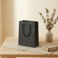 펜시픽 크라프트 무지 선물 쇼핑백 세로형, 블랙, 10개