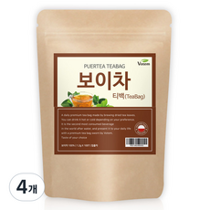 보탬 보이차 삼각 티백차, 1.2g, 100개입, 4개