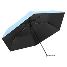 THE SELECT 超輕羽感150G黑膠防曬擋雨摺疊鉛筆傘 天空藍