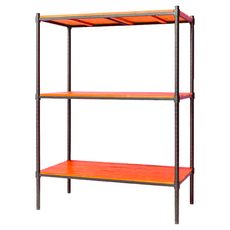 dayneeds 日需百備 烤漆三層架 全松木, 黑框 + 柚木, 3層