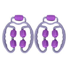 5 卷旋轉滾動小腿按摩器, 紫色, 2個