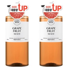 해피바스 오리지널컬렉션 등드름 약산성 대용량 자몽 바디워시, 1.2kg, 2개