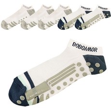 BOBOAMOR 男士防滑高爾夫球襪，2 款，3 雙套組, 灰色, 海軍藍