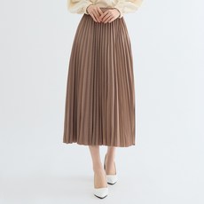 엘쏘 스윙 A라인 신축성 플리츠 롱스커트