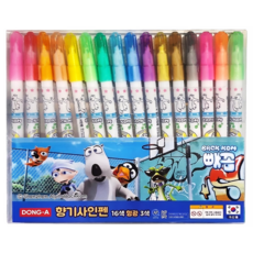 東亞 探頭香味彩色筆 16色, 多色, 1組