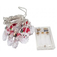 10頭LED聖誕老人造型燈 多功能USB + 行動電池盒 2m, 暖光, 1組