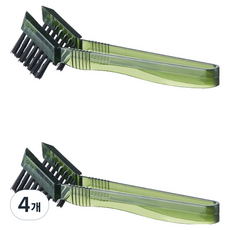 Block Mart 2in1夾子兩用縫隙浴室排水孔清潔刷, 綠色, 4個