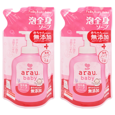 SARAYA arau. 2合1洗髮沐浴 補充包 多種花草清香, 400ml, 2包