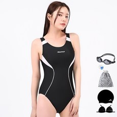 아쿠아티카 여성용 원피스 수영복 + 일반용수경 6종세트