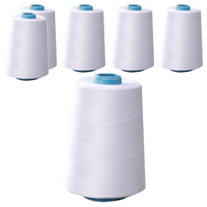 多針縫紉線, 白色, 4000米, 6個
