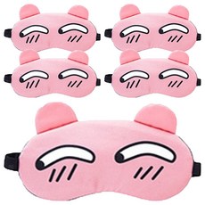 可愛眼部表情眼罩, 粉紅色(害羞款), 5個, 1入