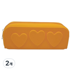 타이탄 하트 실리콘 필통, 주황색, 2개