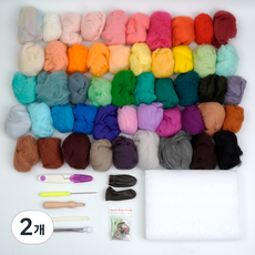 니들 펠트 DIY 입문세트 대형, 혼합색상, 2개