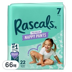 Rascals 優質棉柔舒適褲型尿布, 66片, 第7階段