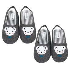 HOME ALICE 北極熊隱形襪 2雙, 黑色