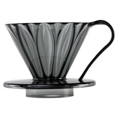 CAFEC Tritan款 錐形花瓣濾杯 2-4杯份, 透黑色, 1個