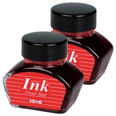 자바펜 만년필 병잉크 30ml, 2개, 적색