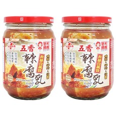 譽方媽媽 五香辣腐乳, 非基因改造黃豆製成, 460g, 2罐