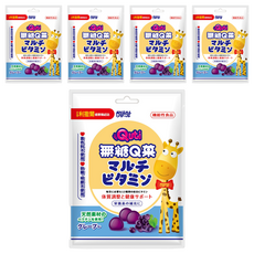 RISAL 小兒利撒爾 Quti無糖Q菓 葡萄, 天然水果來源果膠基底, 每粒添加12種綜合維生素, Q彈新食感, 無人工色素、無防腐劑, 37.5g, 5袋