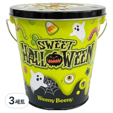 Weeny Beeny 魔女湯 萬聖節桶裝 + 南瓜造型棉花糖 49g + 多種甜味義大利麵造型軟糖 100g 套組, 3套