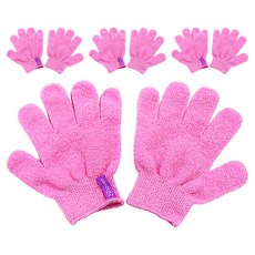 Shower Son 3J 搓澡沐浴手套 雙手組, 粉紅色, 4套, 2入