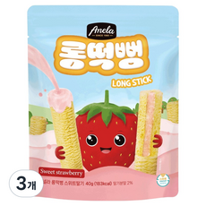 아넬라 롱떡뻥 스위트딸기 롱스틱, 스위트 딸기, 40g, 3개