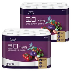 CODI 廚房紙巾, 150張, 12捲