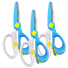 KUMON 兒童初學專用剪刀 (右手適用), 2歲以上適用, 3支, 藍色