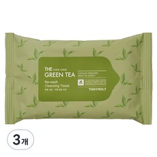 토니모리 더촉촉 그린티 노워시 클렌징 티슈, 20매입, 3개
