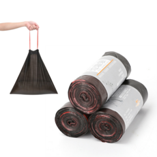 Home&Co 束口垃圾袋 大容量 黑色 90入, 10L, 3個