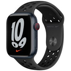 Apple 애플워치 7 GPS+Cellular, 45mm, 알루미늄, 미드나이트 케이스, 안트라사이트/블랙 밴드