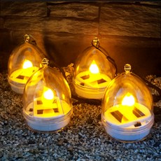 VISANG 太陽能LED圓形燭光照明庭園燈 4入, 白色