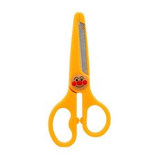 sun-star麵包超人安全剪刀 立體頭 右手用 兒童剪紙好幫手, 黃色, 1支