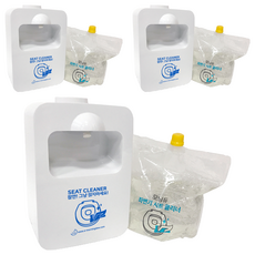 Morning Dew 馬桶座墊清潔器分配器 白色 + 清潔液補充包 800ml 套組, 3套