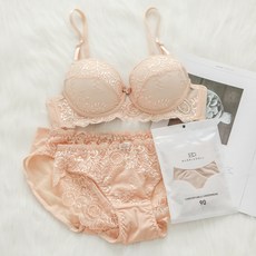 GLAM GONGGAM 蕾絲內衣+蕾絲內褲 2入+素色內褲組