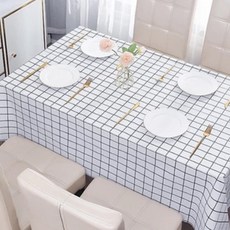 北歐風PEVA防水桌布, 180 x 137cm, 白色, 1個