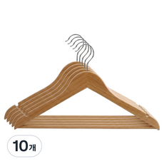 홈멧 프리미엄 원목 옷걸이, 브라운, 10개
