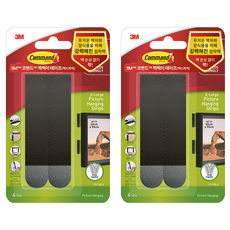 3M Command 無痕 魔鬼氈膠條 特大 4入, 2個, 黑色