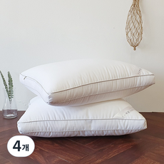휴가드 호텔용 두줄엣지 마이크로필에버 베개솜, 화이트, 4개