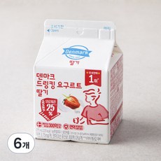 덴마크 드링킹 요구르트 딸기, 275ml, 1개입, 6개