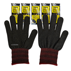 노바 구리 미끄럼방지 장갑 NOVA 200 S, 블랙, 5세트