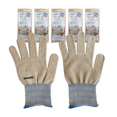 노바 구리 미끄럼방지 장갑 NOVA 200 L, 베이지, 5세트