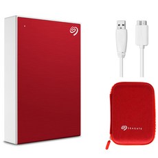 씨게이트 One Touch HDD 외장하드STHP4000403데이터복구+암호화 기능+파우치+USB케이블, 4TB, 레드