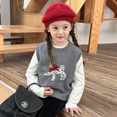 Starbean 兒童蝴蝶結狗狗針織背心