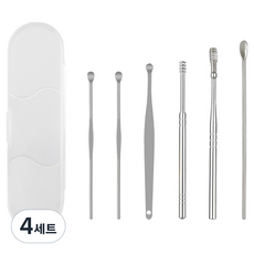 바움미루 고급 귀이개 6종 실버 + 무지박스 세트 M, 4세트