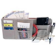 Olivo 多功能遮陽板口袋拉鍊款 第二代 魔鬼氈, 1個, 灰色