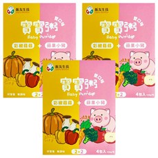 飯友 雙口味寶寶粥 彩椒菇菇2包 + 蘋果小豬2包, 600g, 3盒