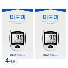 미드미 혈당측정기 + 관리수첩, 4세트, IGM-0017BDS